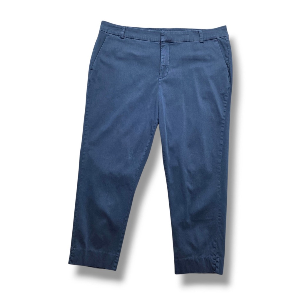 Liverpool Kelsey Trouser Womens 20W Indigo Dusk Ankle Cropped High Rise Cotton